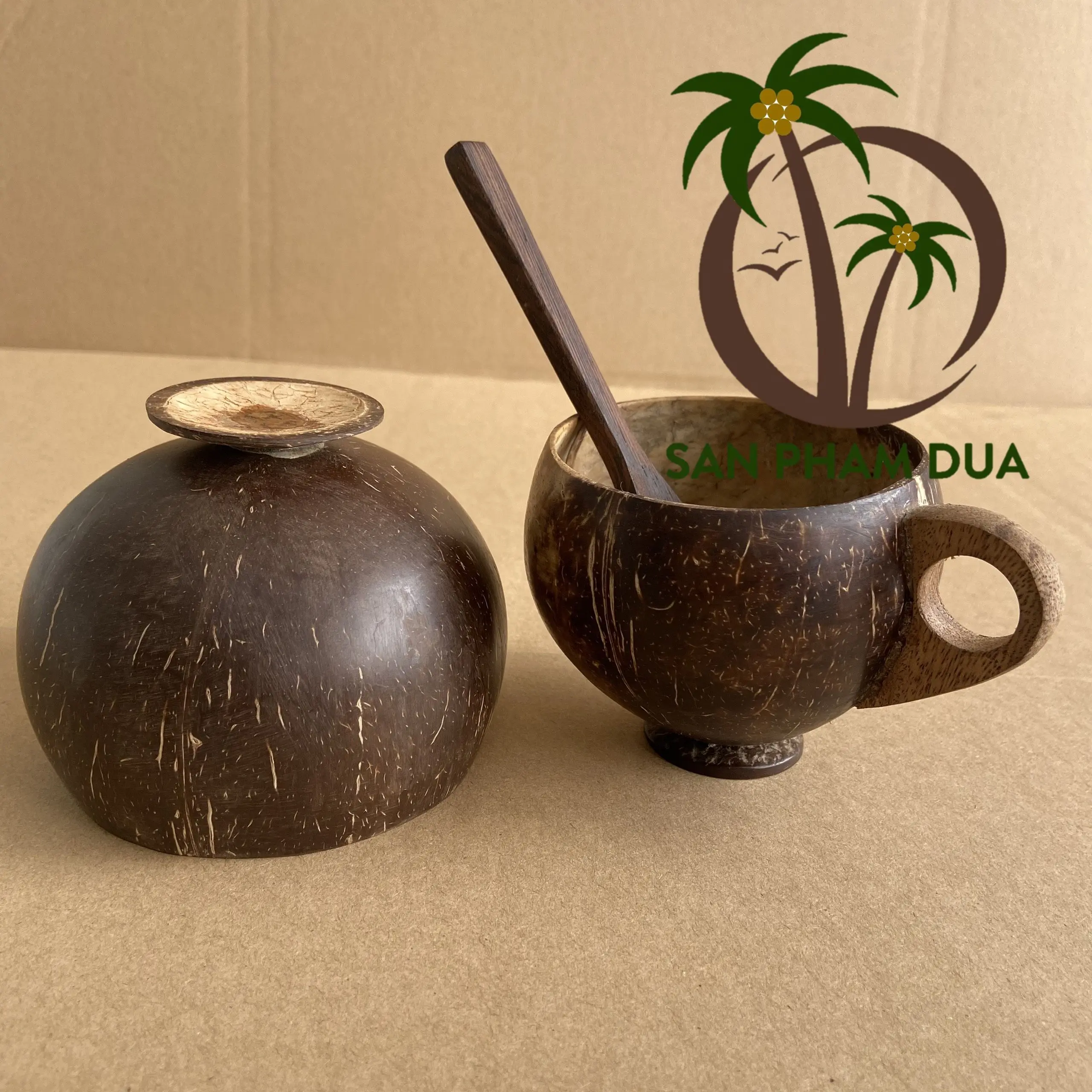TOP SELLING COCONUT SHELL CUP FOR DRINKING WINE WATER EATING ICE CREAM COCONUT CUP FROM COCO - ECO VIETNAM