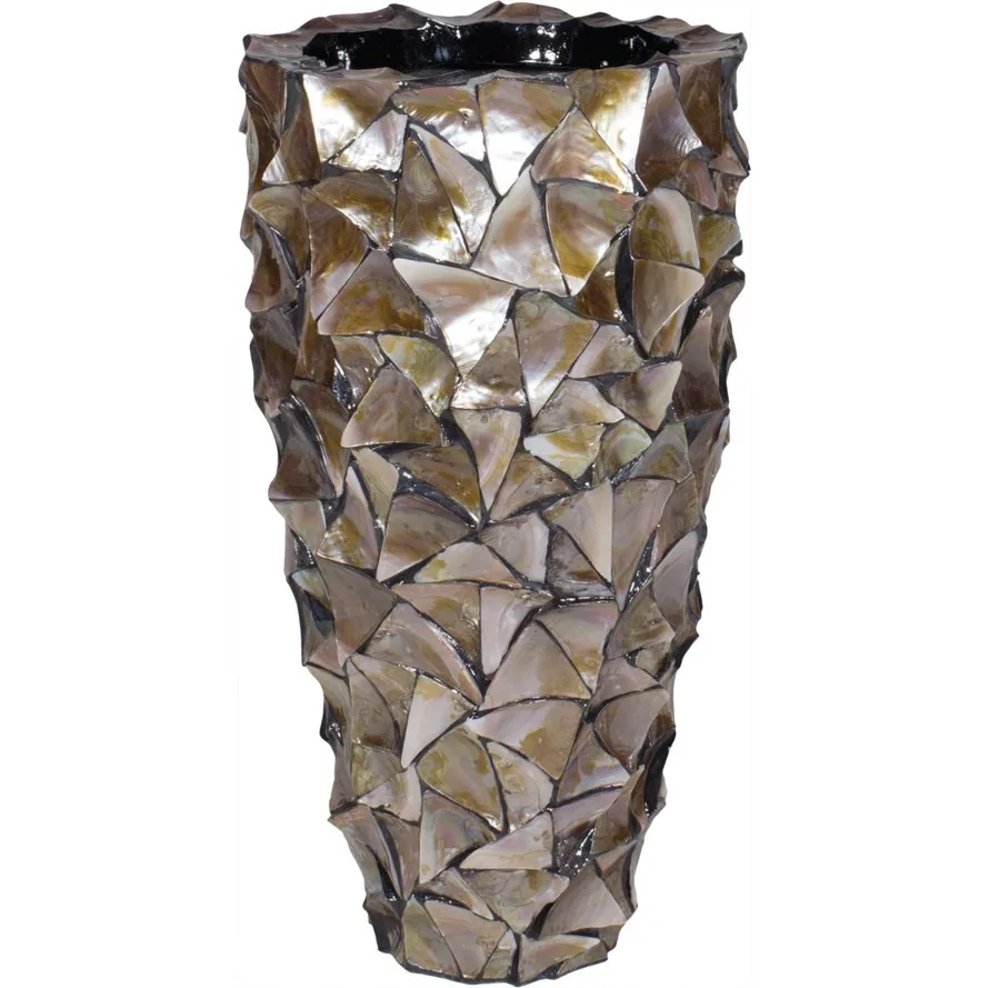 Hot Top Product Capiz Mother of Pearl Round Cylinder Vase Table Decoring Good Price Dinnerware Food Table