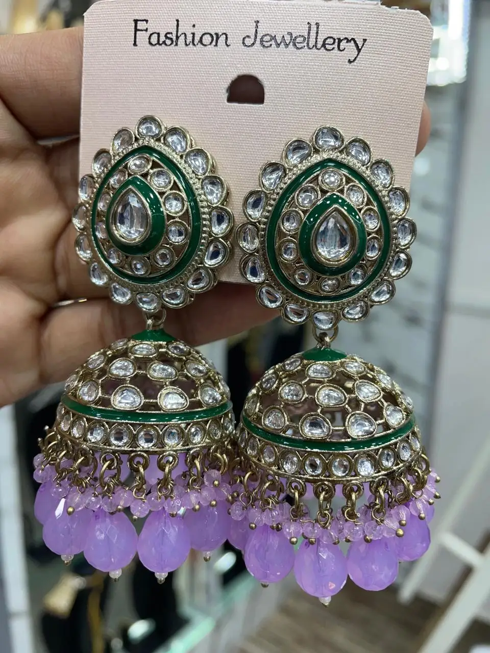 Traditional & Fashionable Latest Designer Indian Wholesale Jewelry of Jhumka Kundan Earring Set for Women & Girl Stylish Earring
