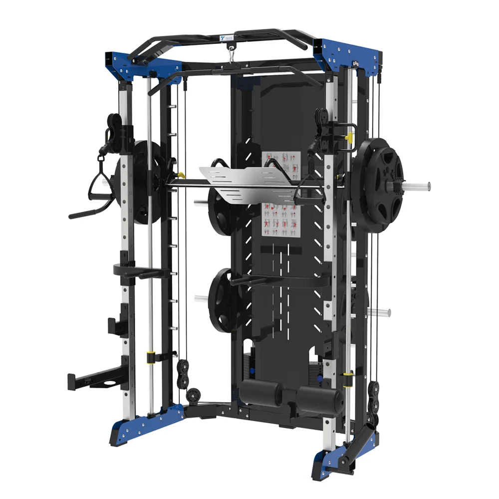 Semi Commercial Home Gym Squat Rack Power Cage Cable Crossover Machine Multi Functional Trainer Smith Machine Gym Equipment