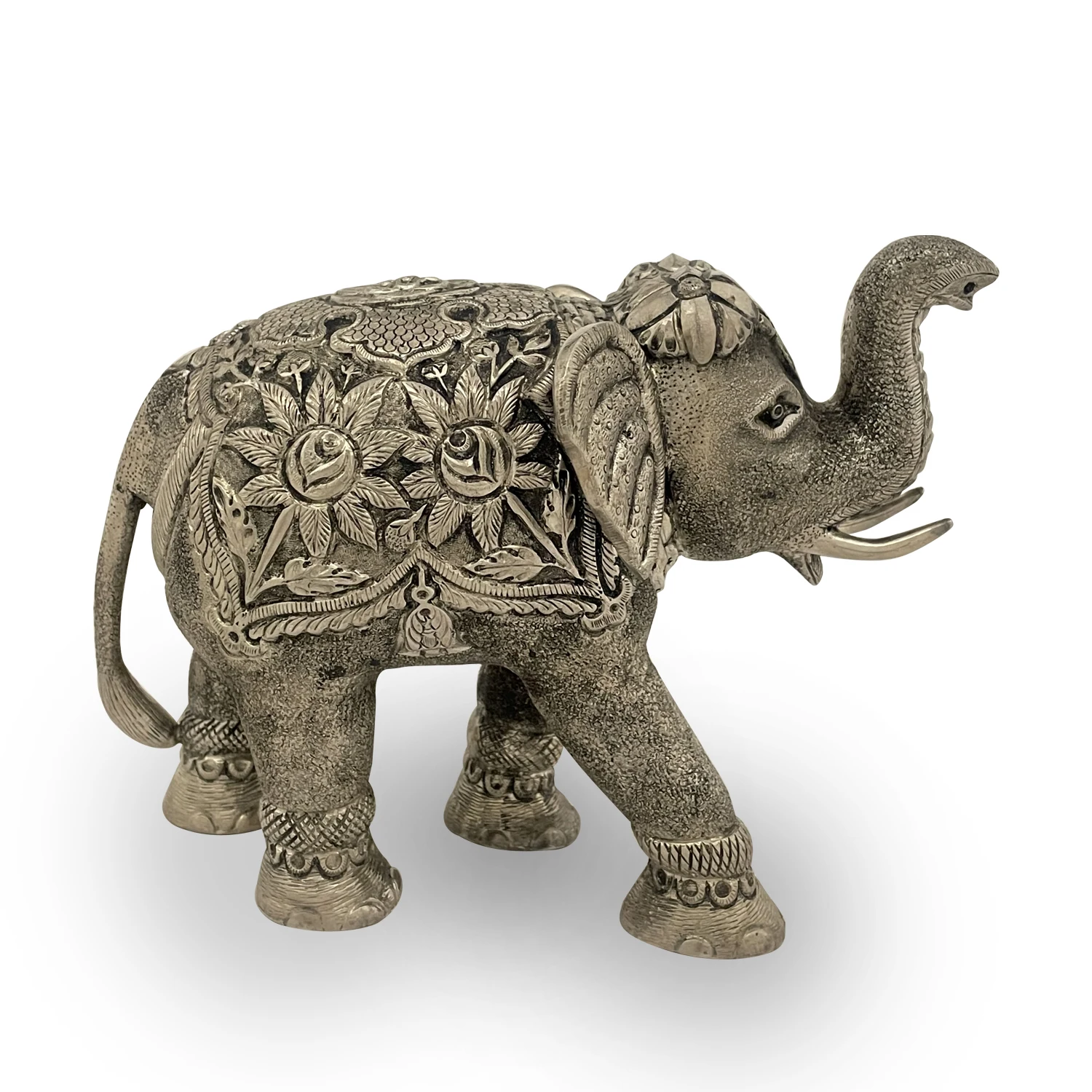 New design Vintage elephant figurine Handcrafted elephant Handmade metal silver finished Royal elephant statue home decor