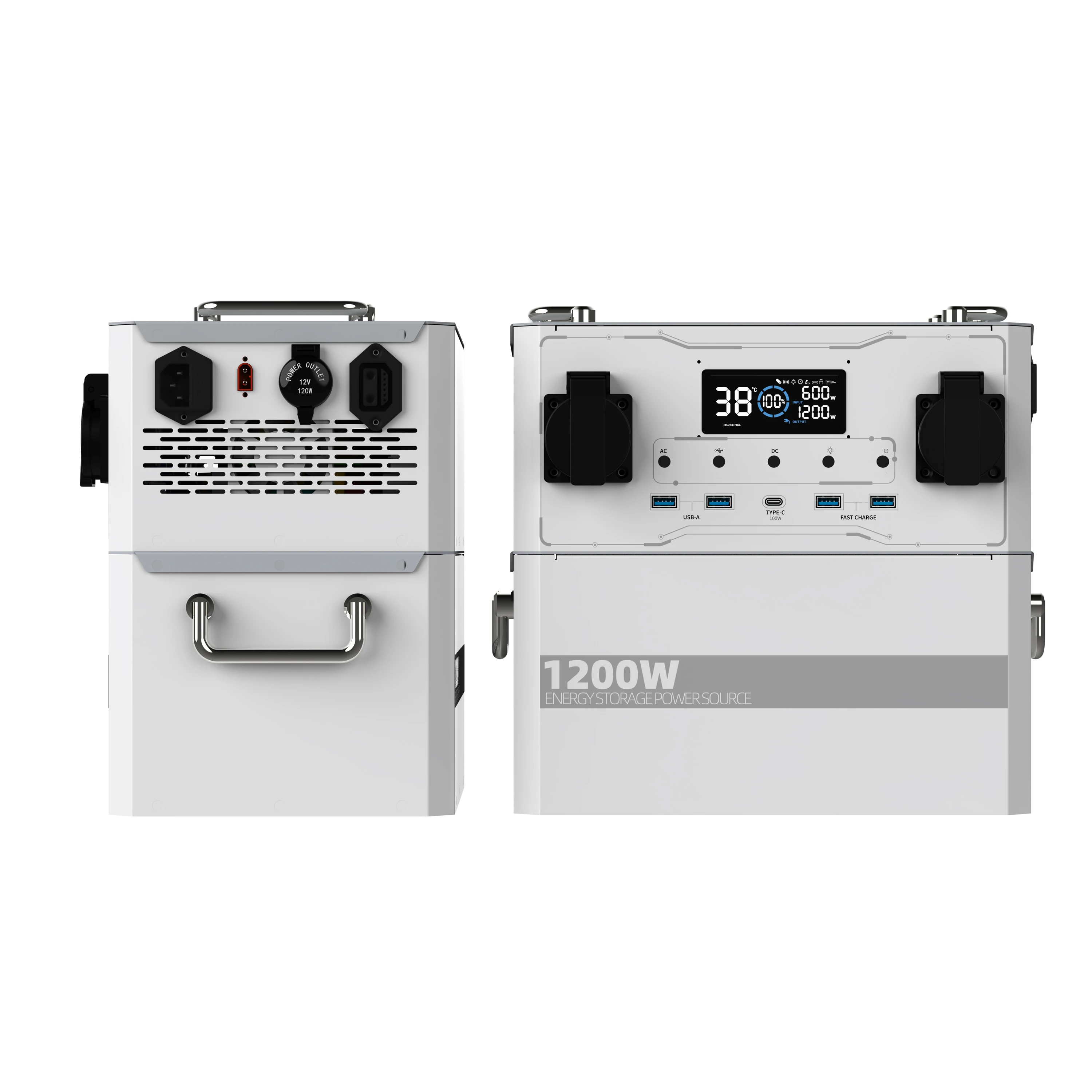 ANSUN Portable Power Station 1200W Solar Panels Generator Outdoor LiFePO4 Battery Outdoor Bank