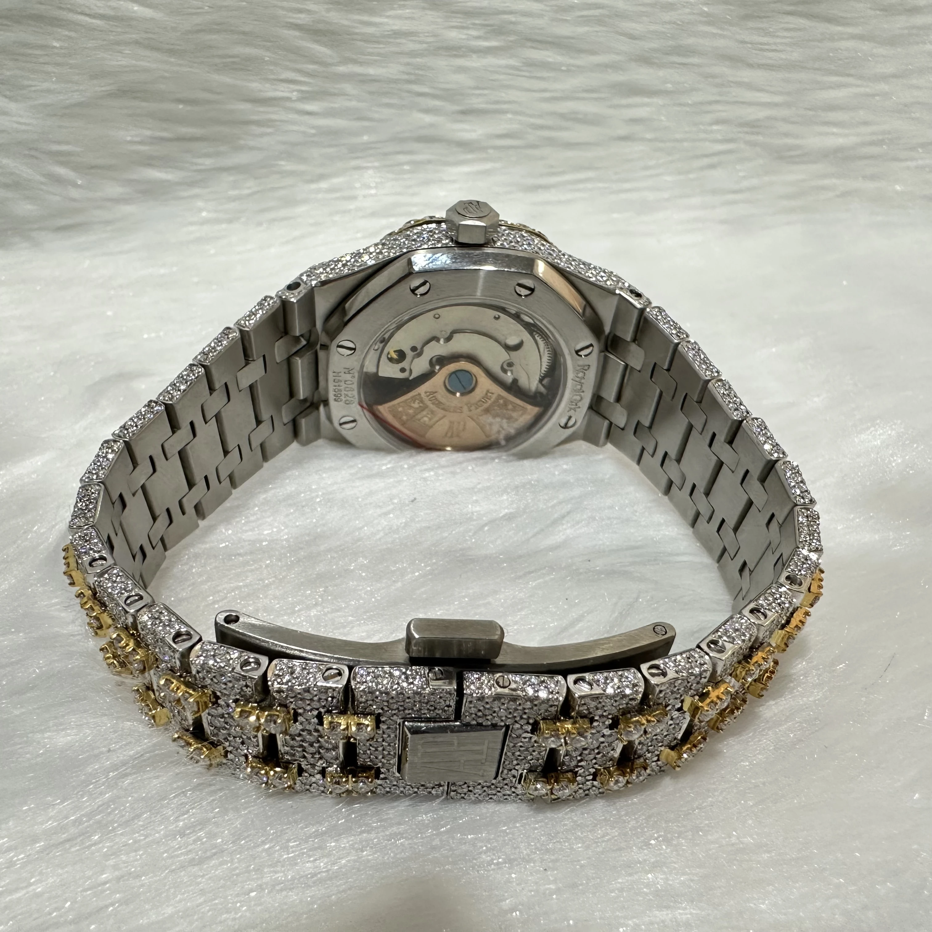 Luxury Gold Plated Iced Out Watch 925 Sterling Silver VVS Moissanite Diamond Hip Hop Mechanical  Watches For Men