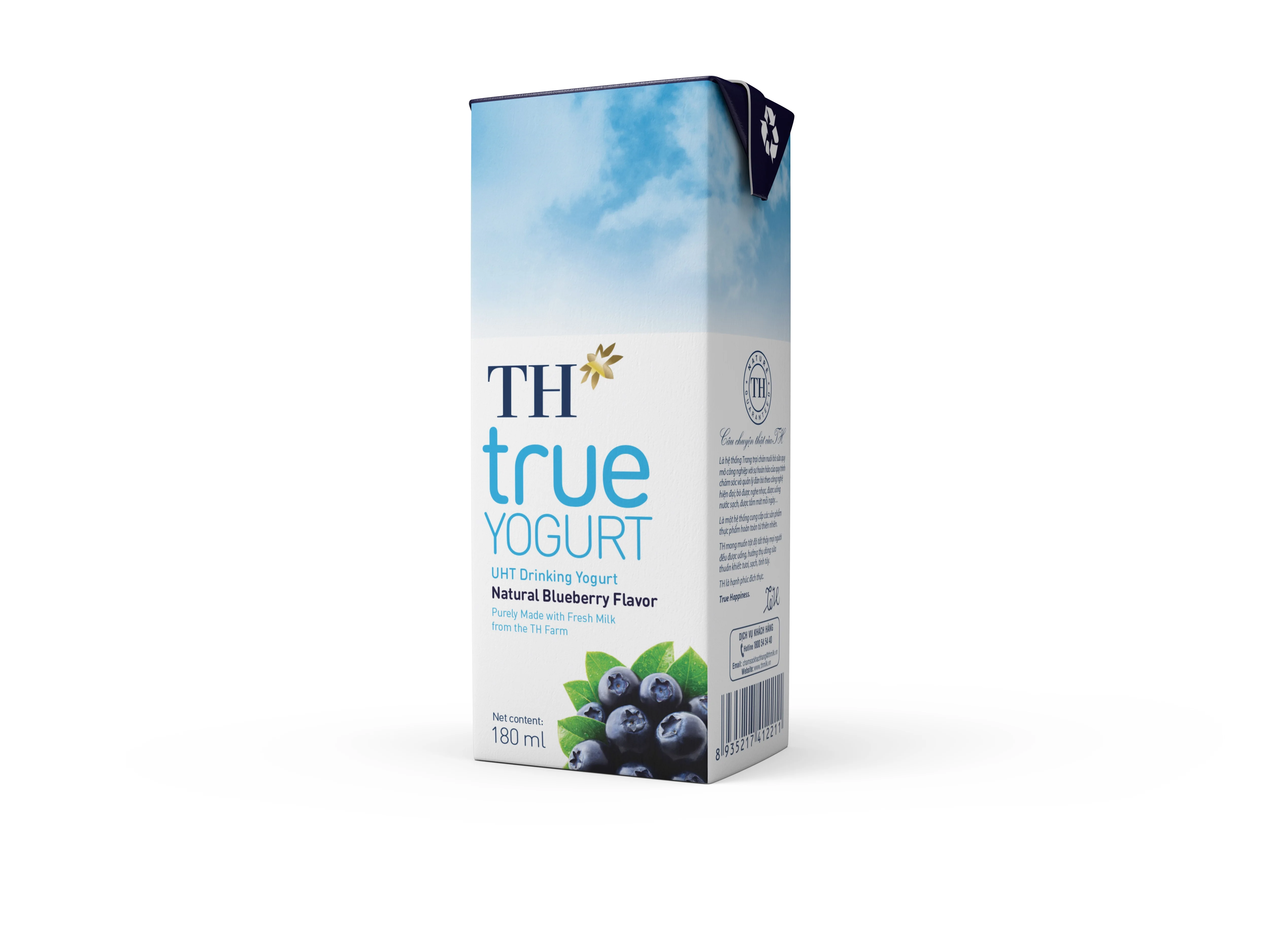 TH true YOGURT - UHT Drinking Yogurt - Natural Blueberry Flavor 180 ml High Quality Dairy Products Yogurt
