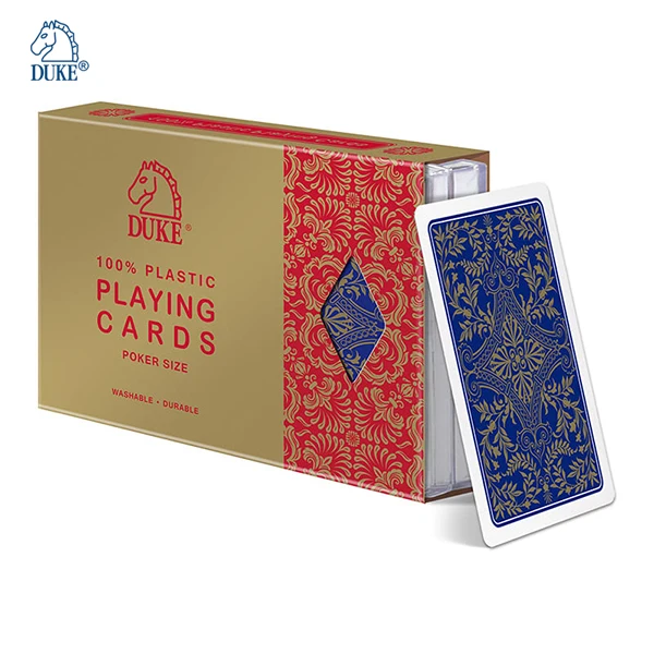 Waterproof Poker Playing Card Set Double Deck Plastic Wholesale Sports Cards Plastic Duke Cards & Games Taiwan 