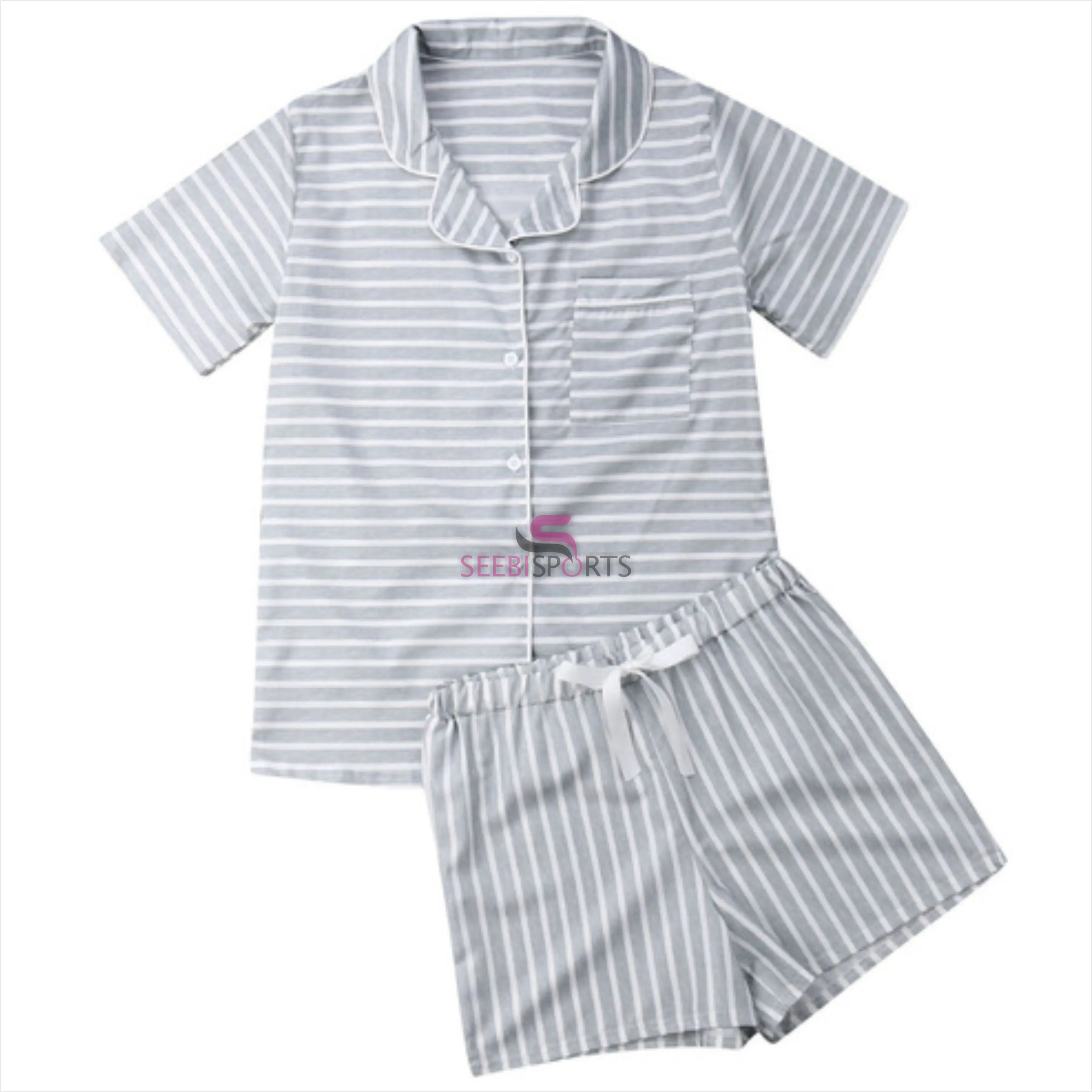 Cute Cotton Pajamas Set Short Sleeve Nightgown Summer Women Sleepwear Pajamas Pjs Fashion