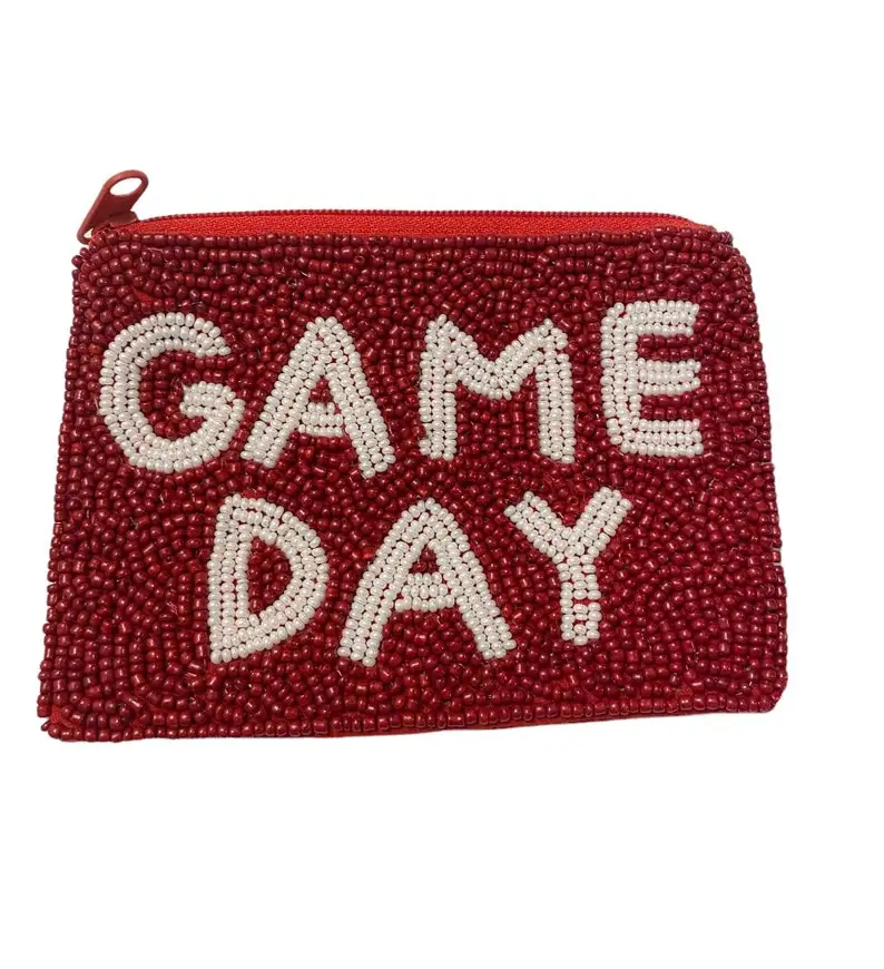 Handmade Gameday Beaded Coin Purse - A Unique and Stylish Gift for Any Occasion: Exquisite Coin Storage with Intricate Beadwork