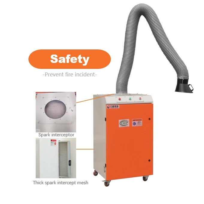 China Manufacturer welder smoke eater plc and automatic cleaning system with flexible smoke arm for manual welding