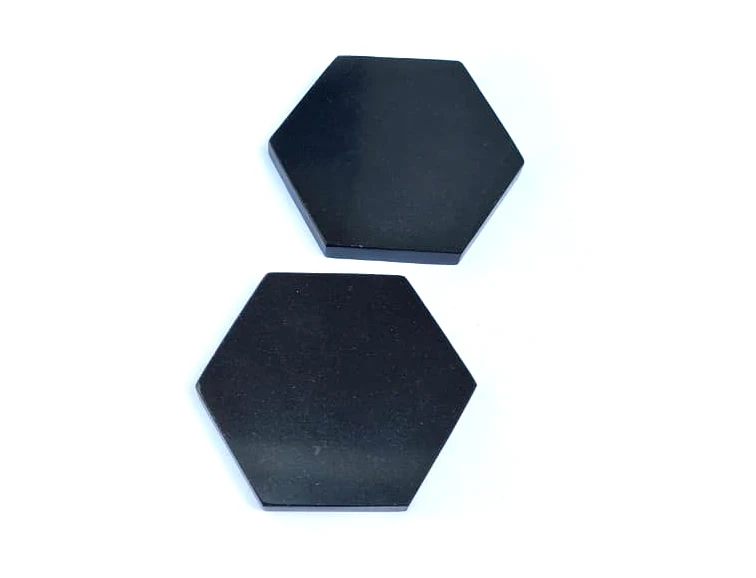 Natural Stone Slate Coaster with rough shaded edges chipped edges Coaster Set Black Color Round Shaped Premium Stone Rough
