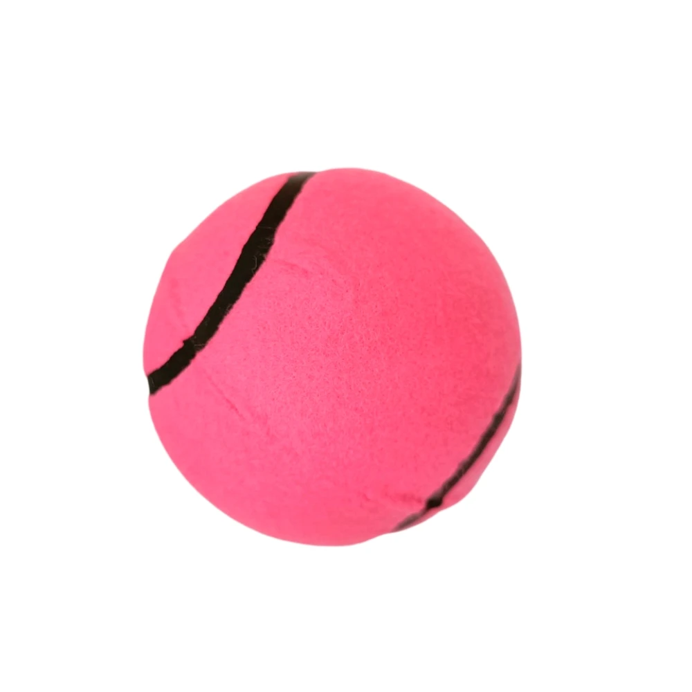 Free Sample Customized Logo Squeaker Tennis Rubber Ball  for Puppy Teeth Clean with Whistle inside OEM Colorful