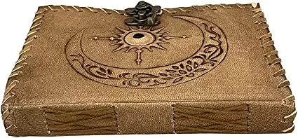 Sun & Moon With Beautiful Black Stone Journal 240 Pages Journal Leather Vintage Notebook