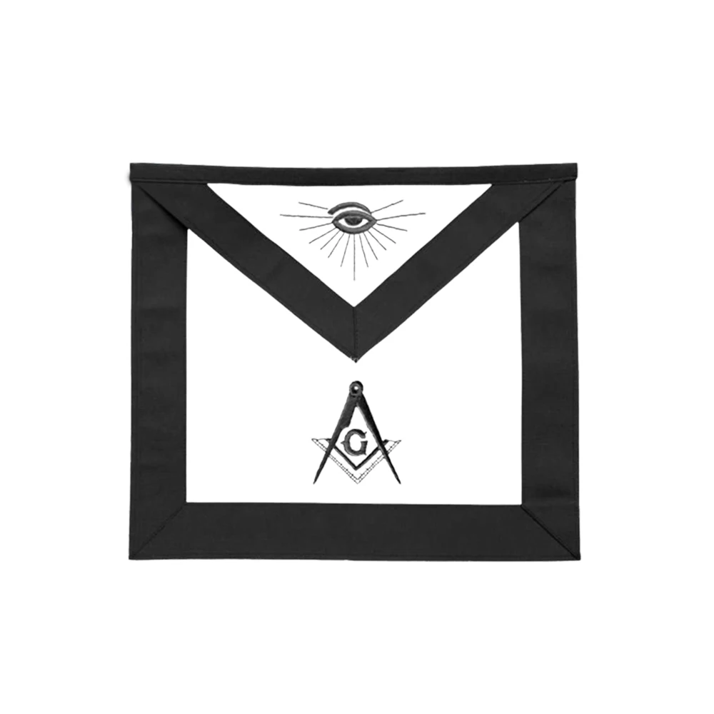 Best Freemasonry Items Masonic Regalia Master Mason Funeral Black Apron With Black Machine Embroidery