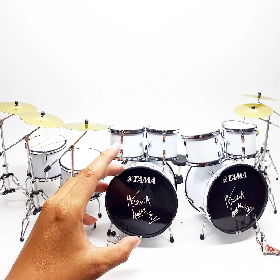 miniature drum set double bass metalica tama 1:6