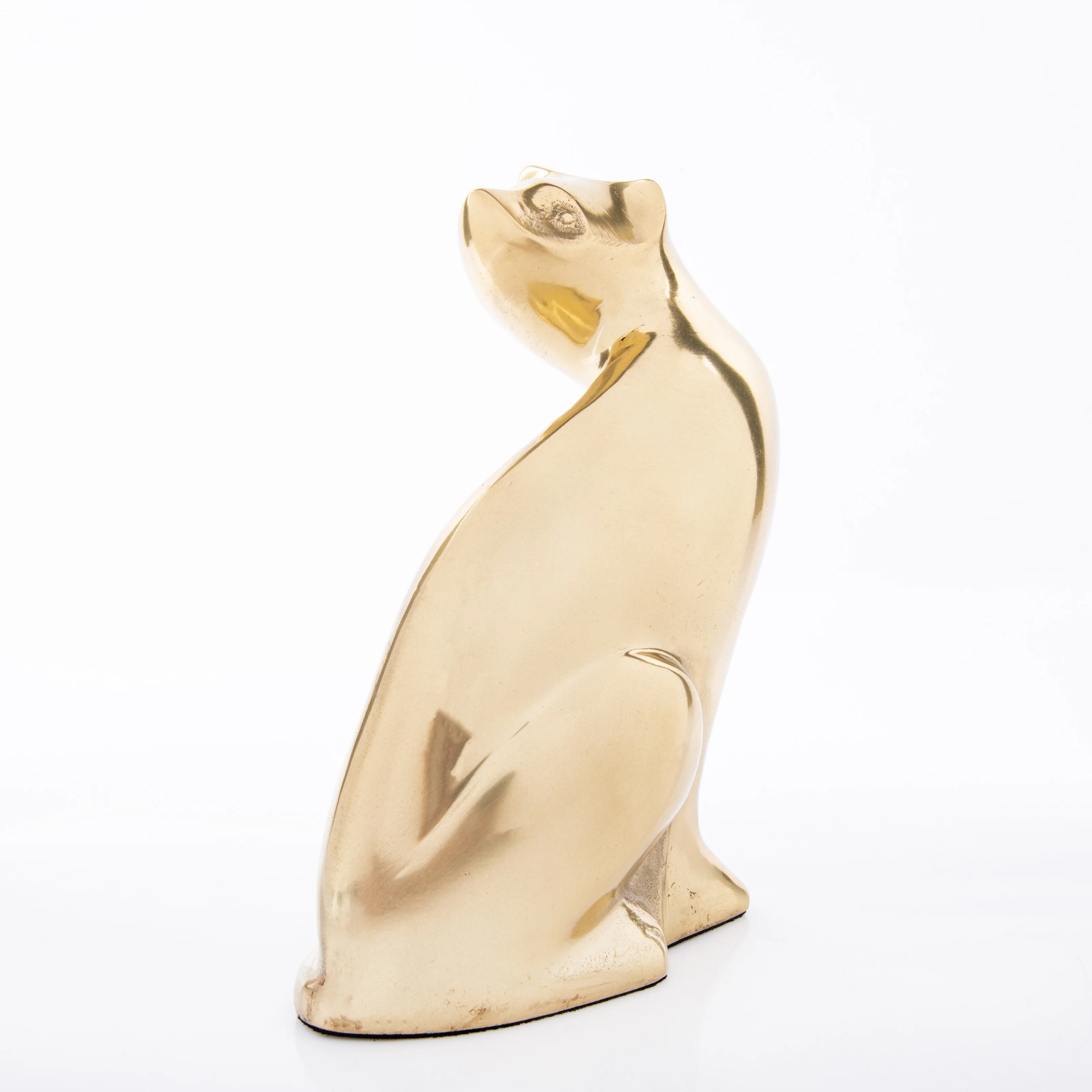 High Quality Gold Plated Sitting Cat Sculpture For Home Decorations Aluminium Casting Art decor Life Size Animal Figurine Art
