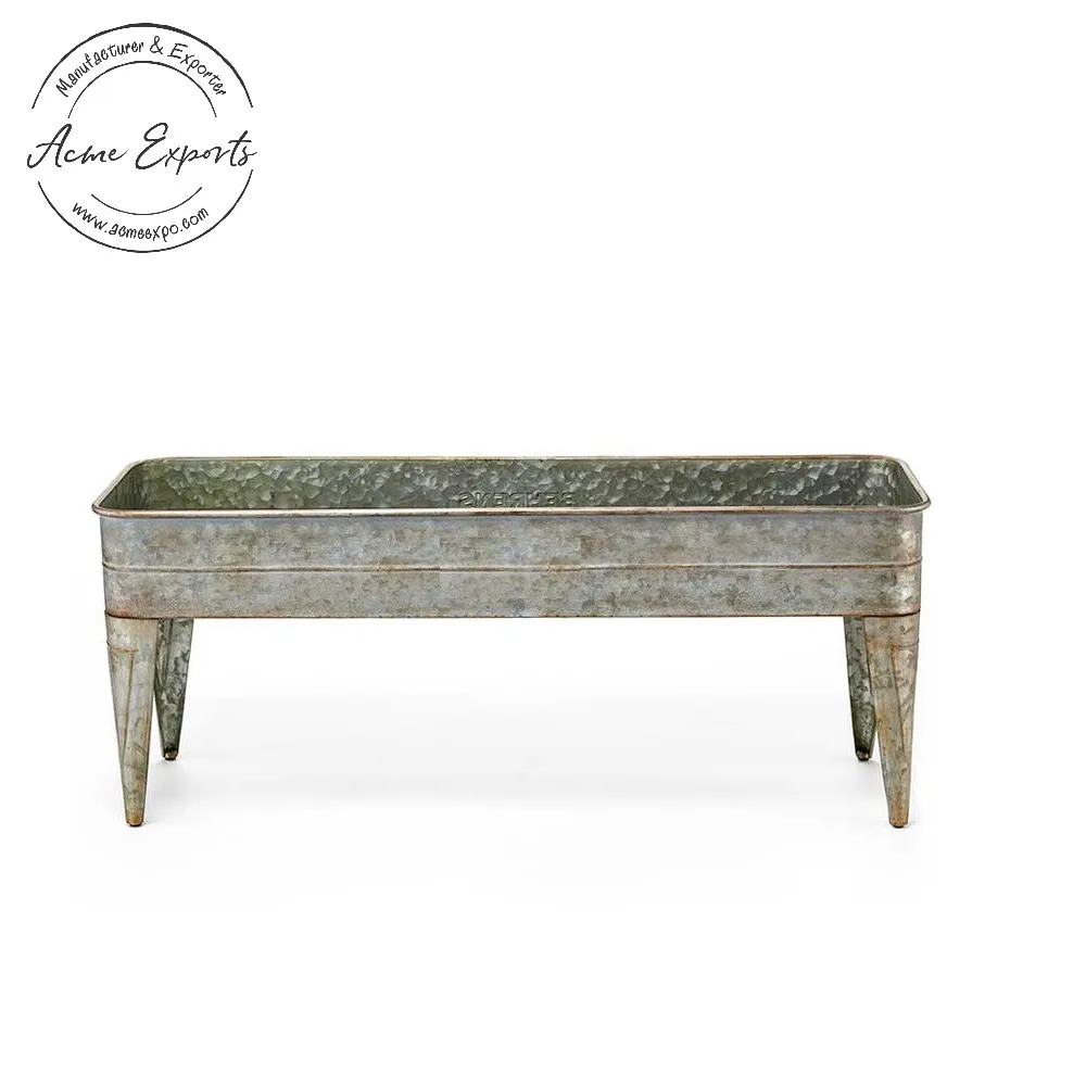 Лучшая цена ручной работы Гальванизированный большой железная кашпо для домашнего и садового посадки украшения