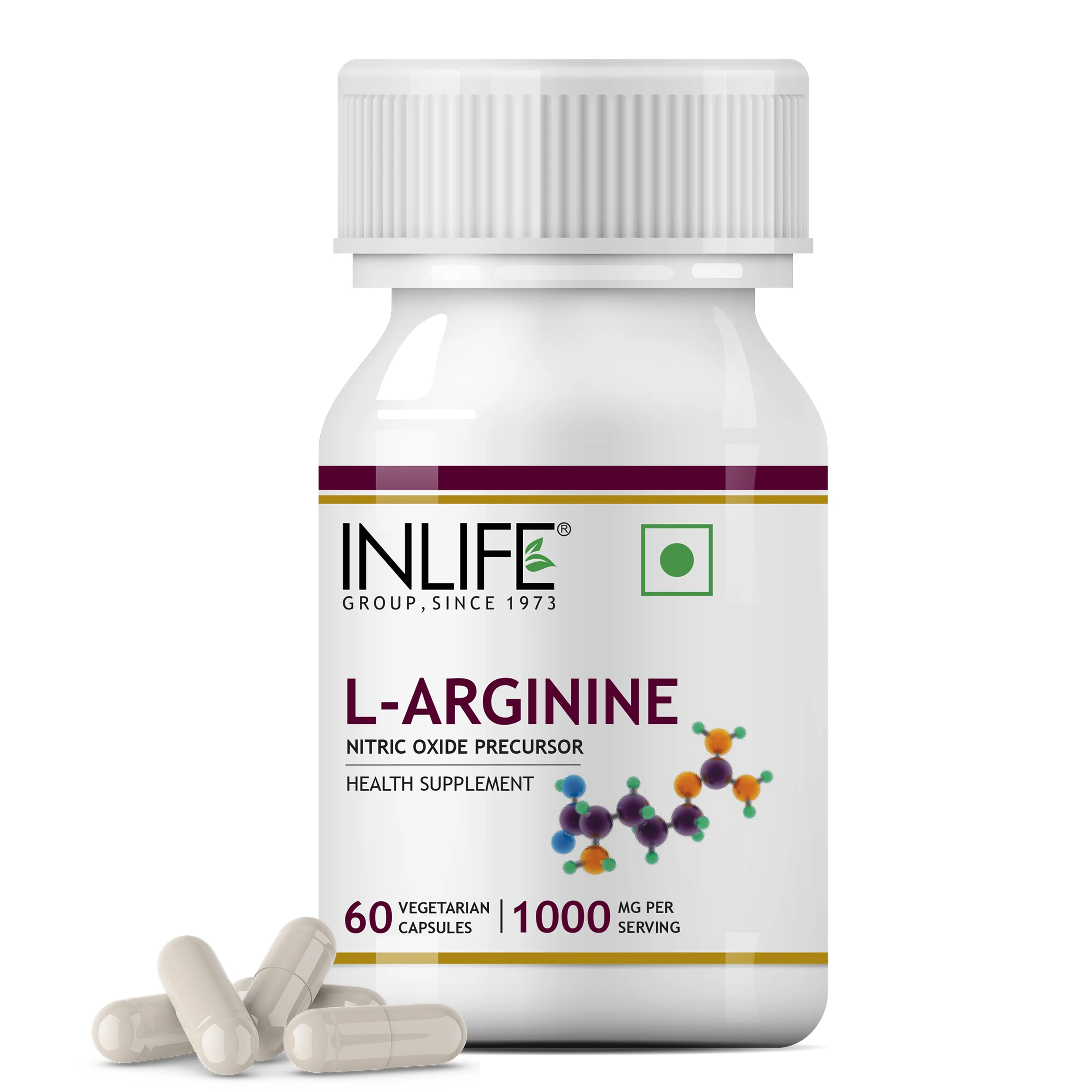 Superior L-Arginine - Essential Amino Acid Supplement, 500 mg Capsules, Trusted Quality for Optimal Health and Wellness in India