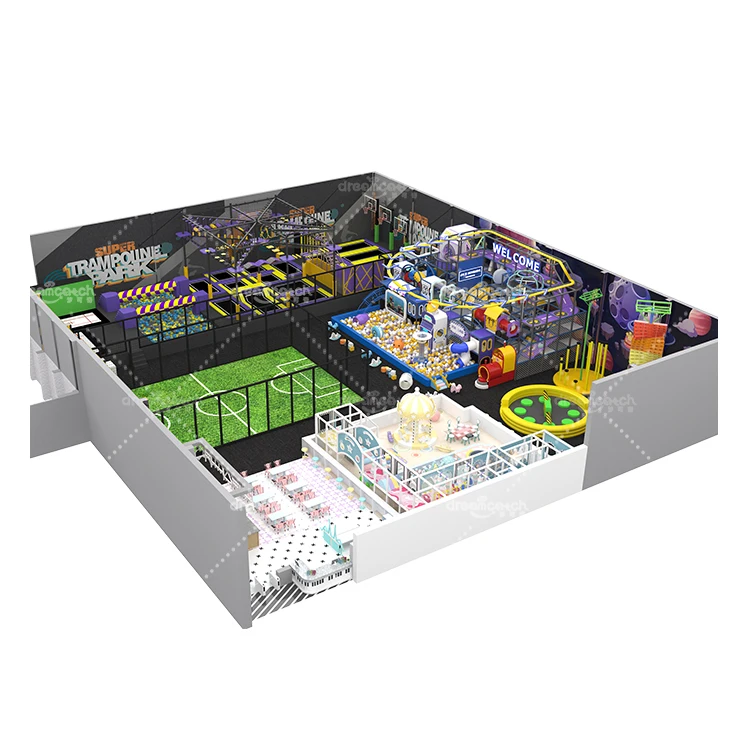 Mall Large Slides Square Net Electric Immersive Sports Game Park Multi-Function Kids Play Area Zone For Indoor City Park
