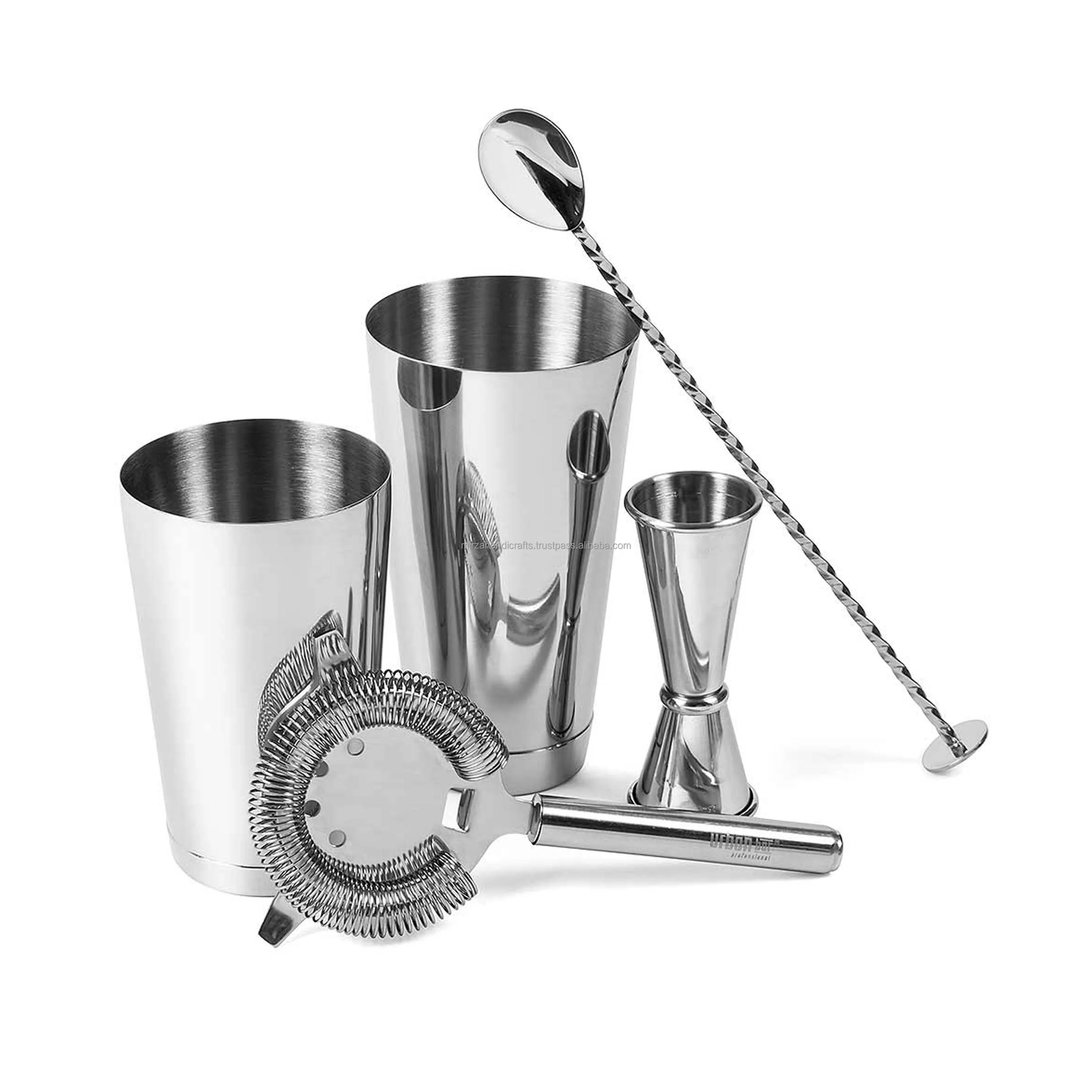 New Design 6 Pieces Professional Barware Combo Cocktail & Mock tail Mixer Bar Set for Gift  750ml Cocktail Shaker Set of 2