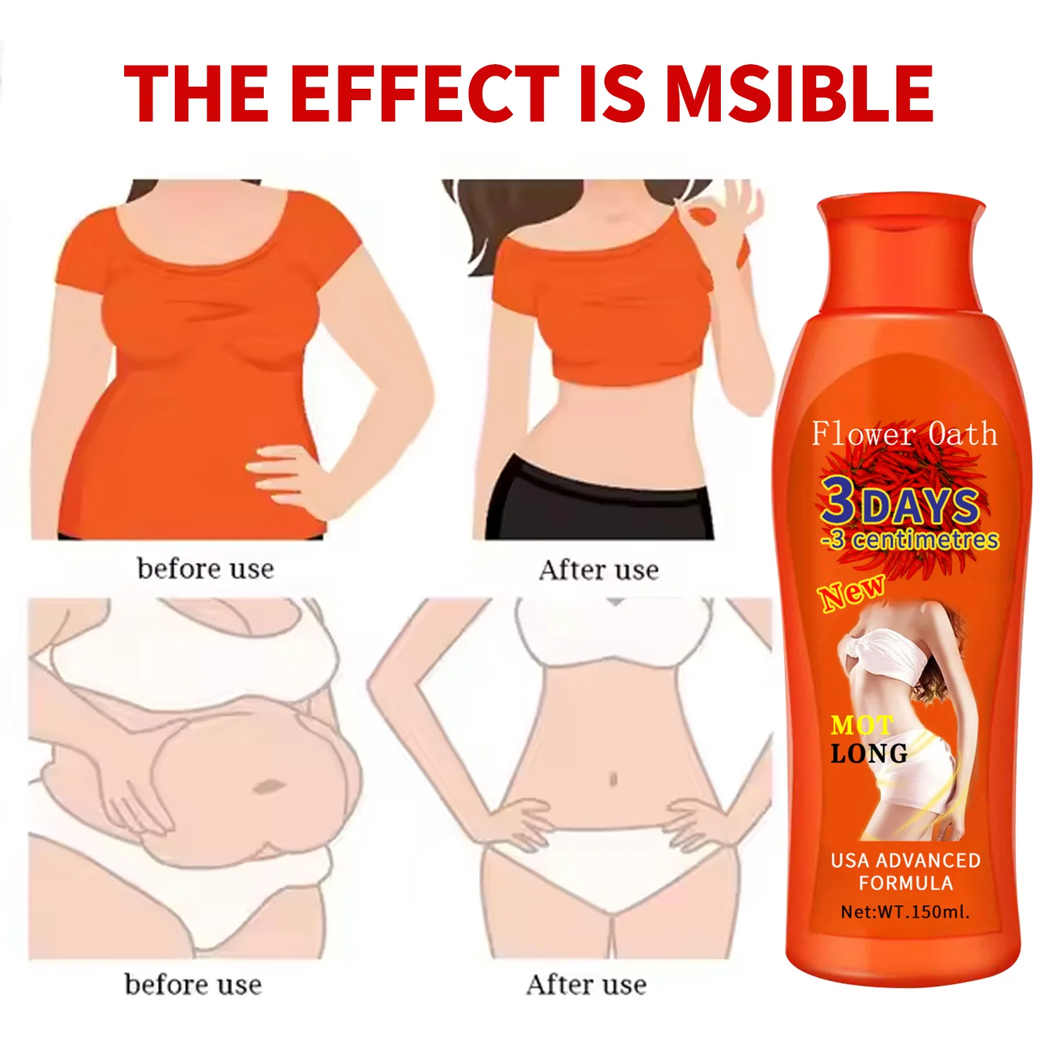 Natural Chili Slim Cream Women Fast 3 Days Slimming Hot Cream Body Shaping Tummy Firming Fat Burning Massage Slimming Cream