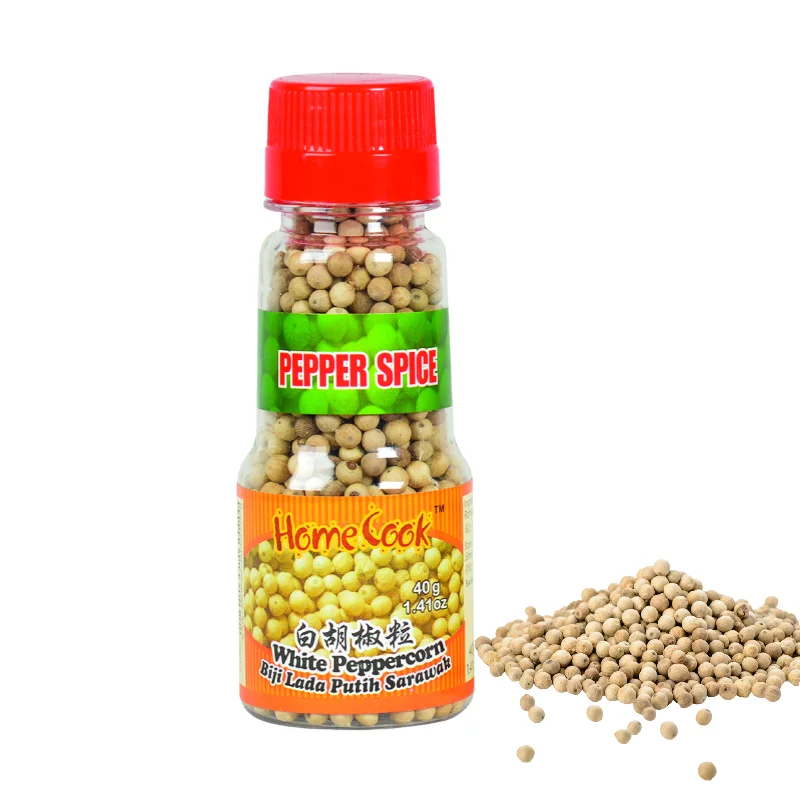 Highly Rated Sarawak Malaysia New Crop Whole White Pepper 40g Top Halal Spices Organic Granule Seeds For Soup Base Flavouring