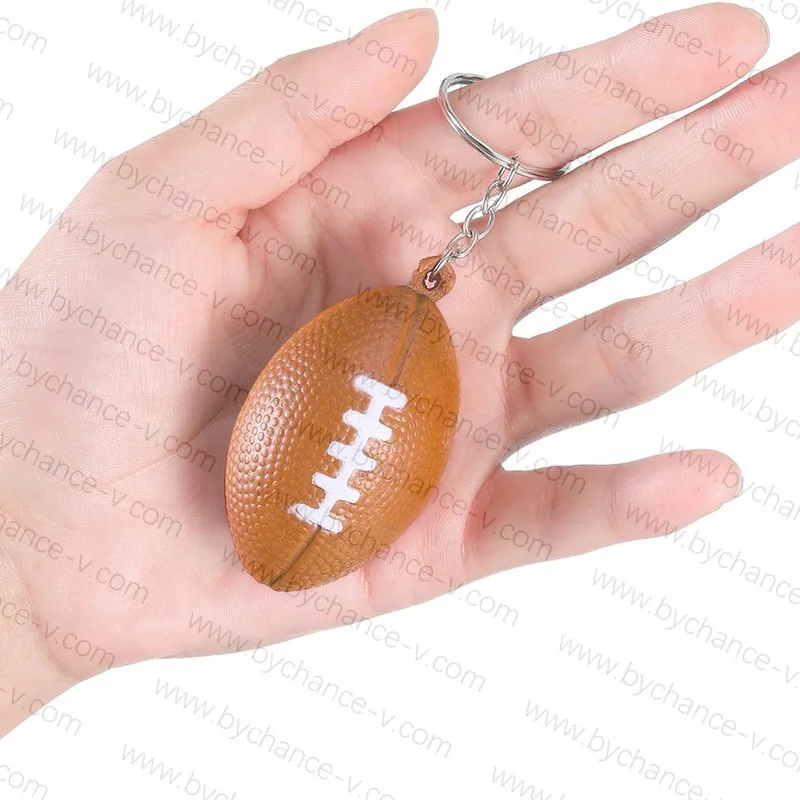 cheap gift for football lovers kids prize American football trendy keychain for Party Goody Bag Present Fillers