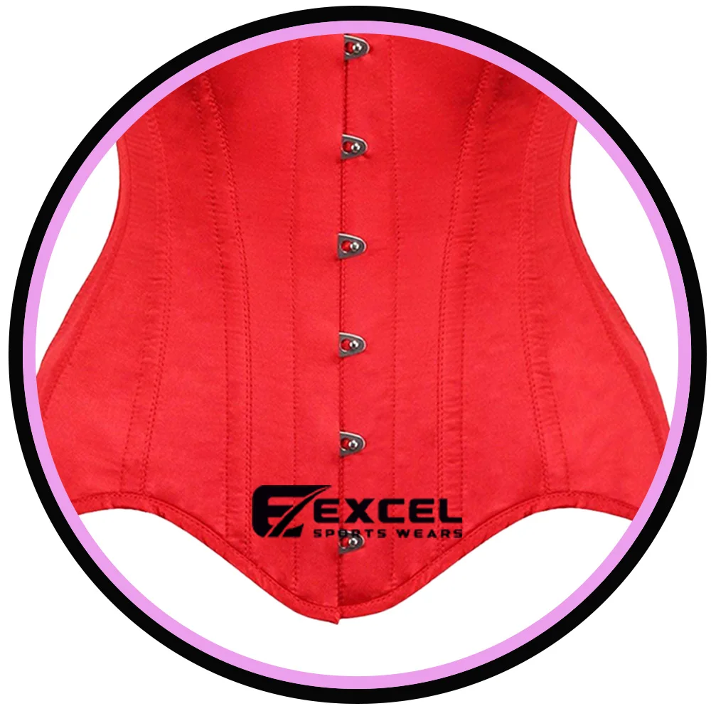 Top Sale 2024 Pakistan Genuine Satin Over bust Waist Training Corset Heavy Genuine Double Steel Boned Shapewear Gothic Corset.