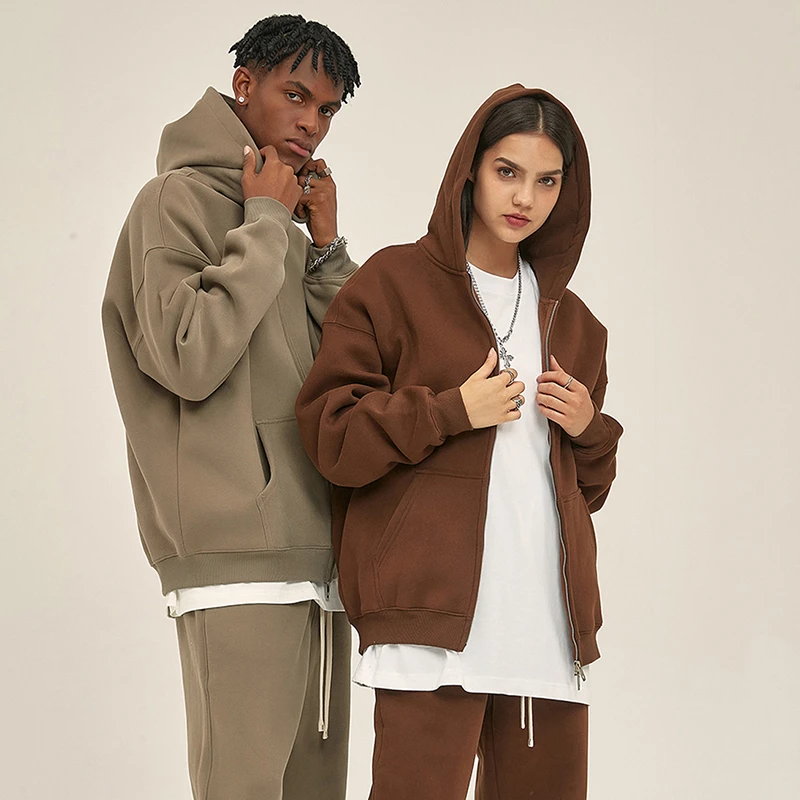 Oversized thermal zip up black over sized baggy mens hoodies and sweatshirts hooded custom acid wash zip up hoodie
