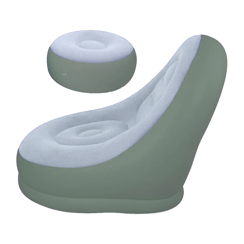 Living Room Furniture Flock PVC Inflatable Chair Set Chaise Lounge Pouf Ottoman Outdoor Camping Sectional Sofa Elegant Model