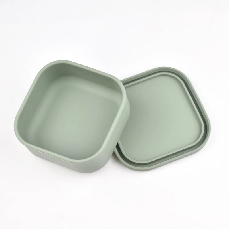 Custom 100% Food Grade Lunch Box Silicone Microwave Dishwasher Freezer Safe Food Storage Container Baby Dining Box