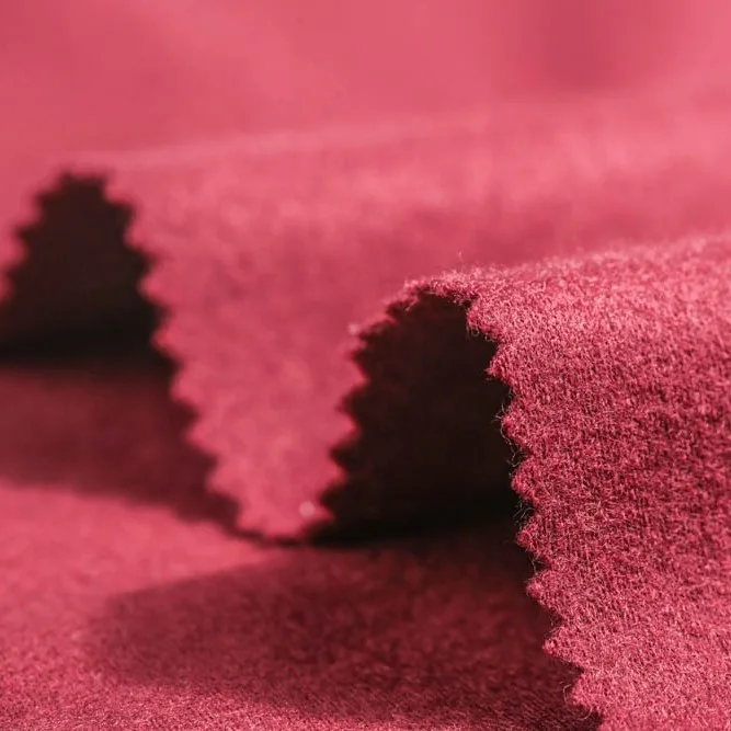 100% merino wool interlock brushed fabric