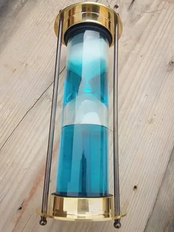 latest design shiny polished Sand Timer Antique Nautical Hourglass Brass frame count down Glass for gift