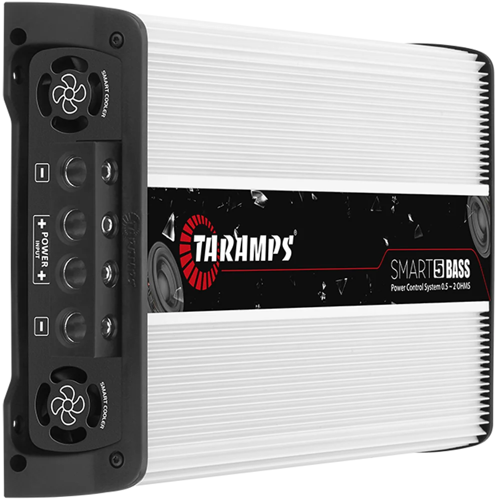 Taramps Smart 5 Bass 5000 watts RMS Multi-Impedance 0.5 to 2 Ohms Class D White Car Audio Amplifier 1 Channel, Monoblock Amp