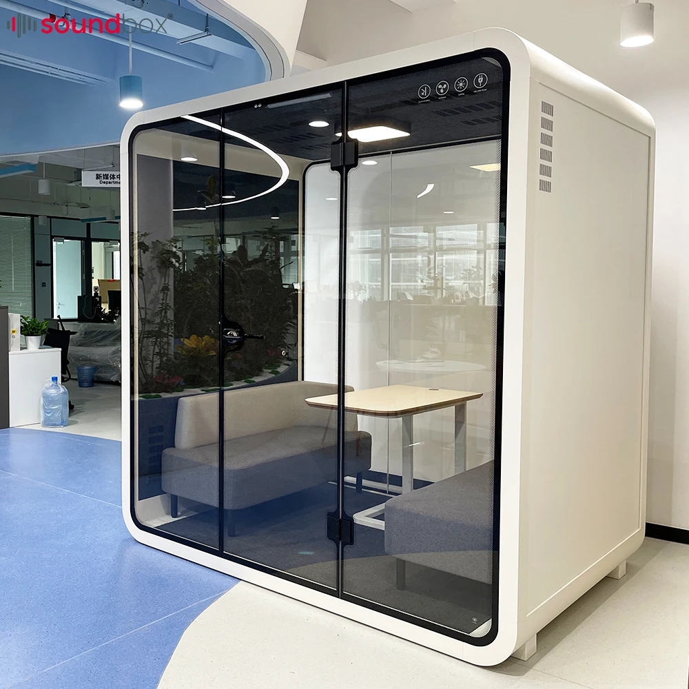 High Quality Soundproof Booth Music, Recording For Piano Training Mobile Soundproof 4 Person Office meeting Pod/