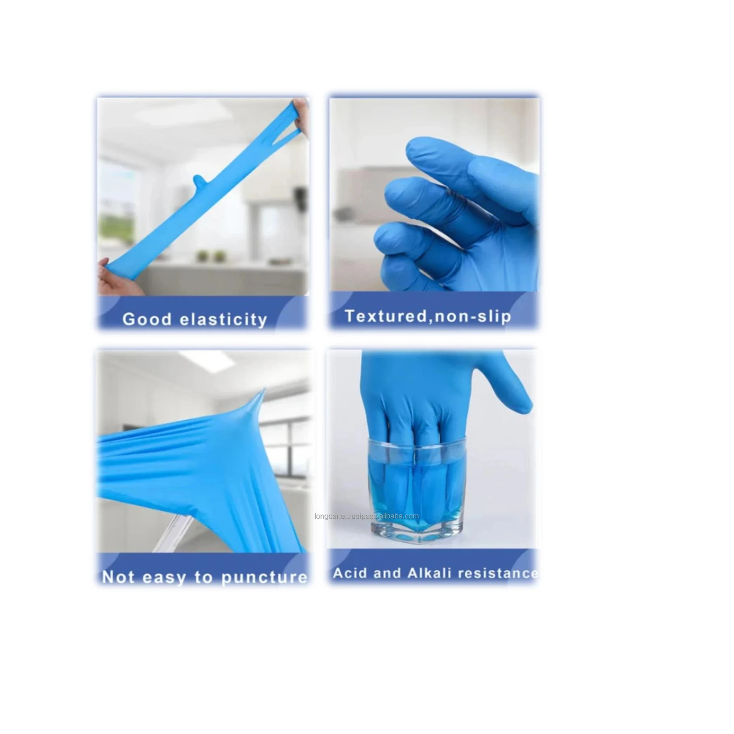 Blue Nitrile Examination Glove Powder Free - Medical And Food Grade Gloves From Malaysia - AQL 1.5