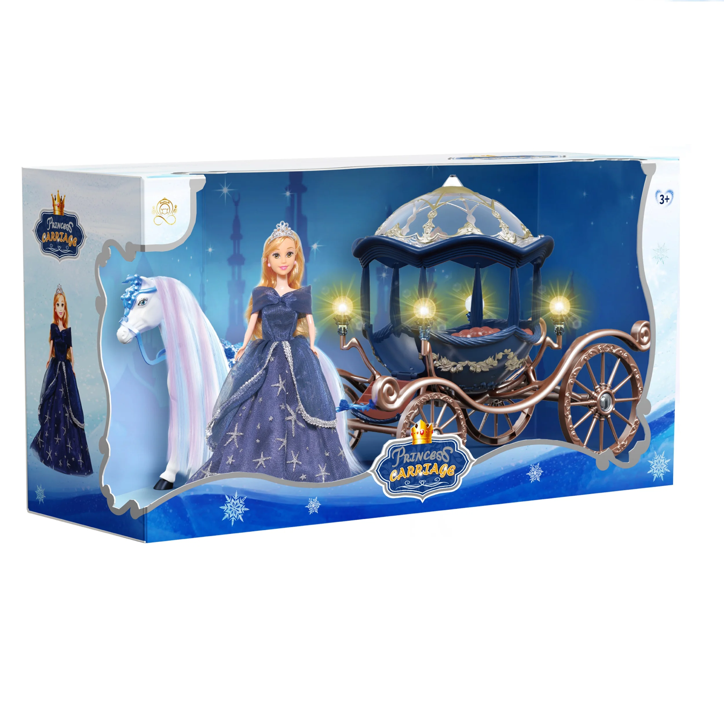 Luxury Princess Pumpkin Carriage Play Set With Doll, Light & Sound