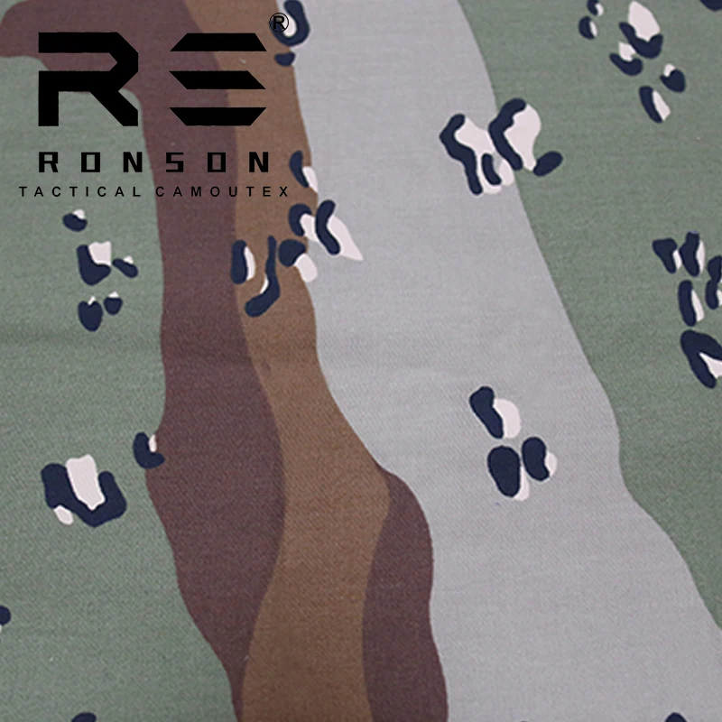 NC Iraq Six Color Desert Camouflage Printed Tactical Nylon Cotton Camouflage Tactical Fabric