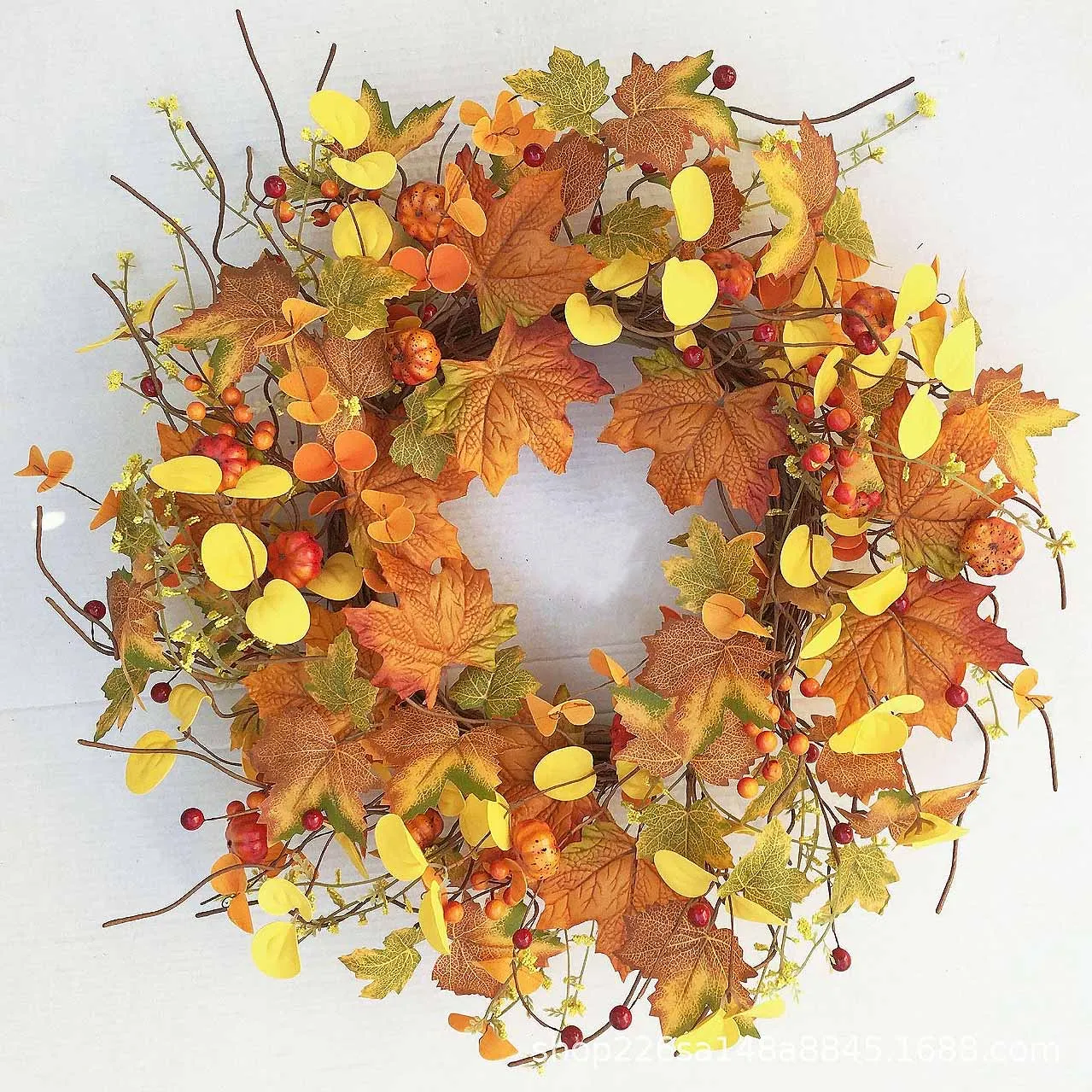 Farmhouse Grapevine Pinecone Rose Flower Wreath Christmas Decoration Garland