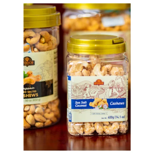 Wholesales Season 2022 Package Plastic Jar Vietnam Supplier Cashews Wholesales Cashew Nut Sea Salt Coconut Flavor Free Sample