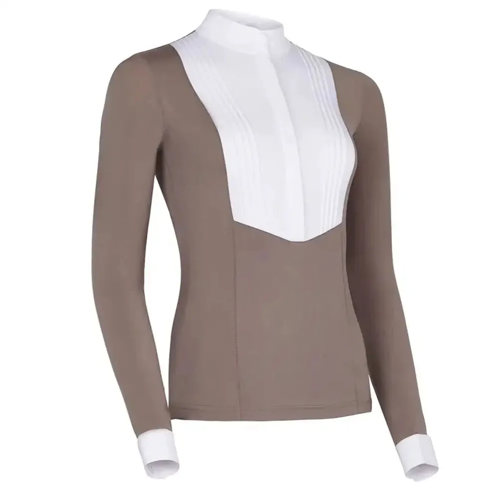 Custom Logo equestrian Clothing horse riding Show shirts women base layer equestrian Show Shirt For Sale