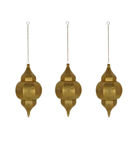 Gold Polished Metal Arabic Moroccan Hanging Lamp Modern Designer Hanging Lights for Home Decoration at Lowest Price From India