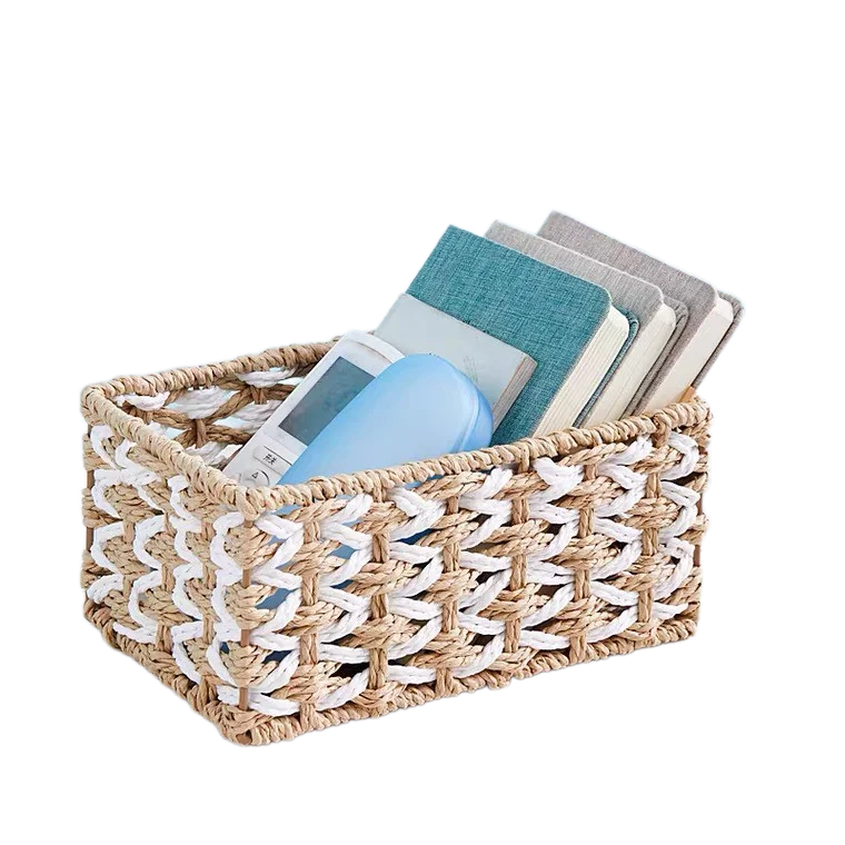 Heart Shaped Hand Woven Pantry Storage Baskets Other Paper Rope Material Storage Basket For Sale made in viet nam