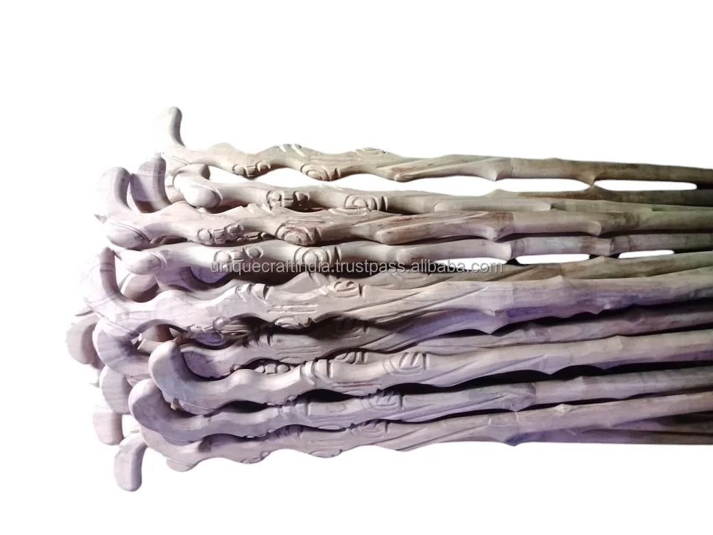 Premium quality wooden handmade walking stick with wooden handle  best price product