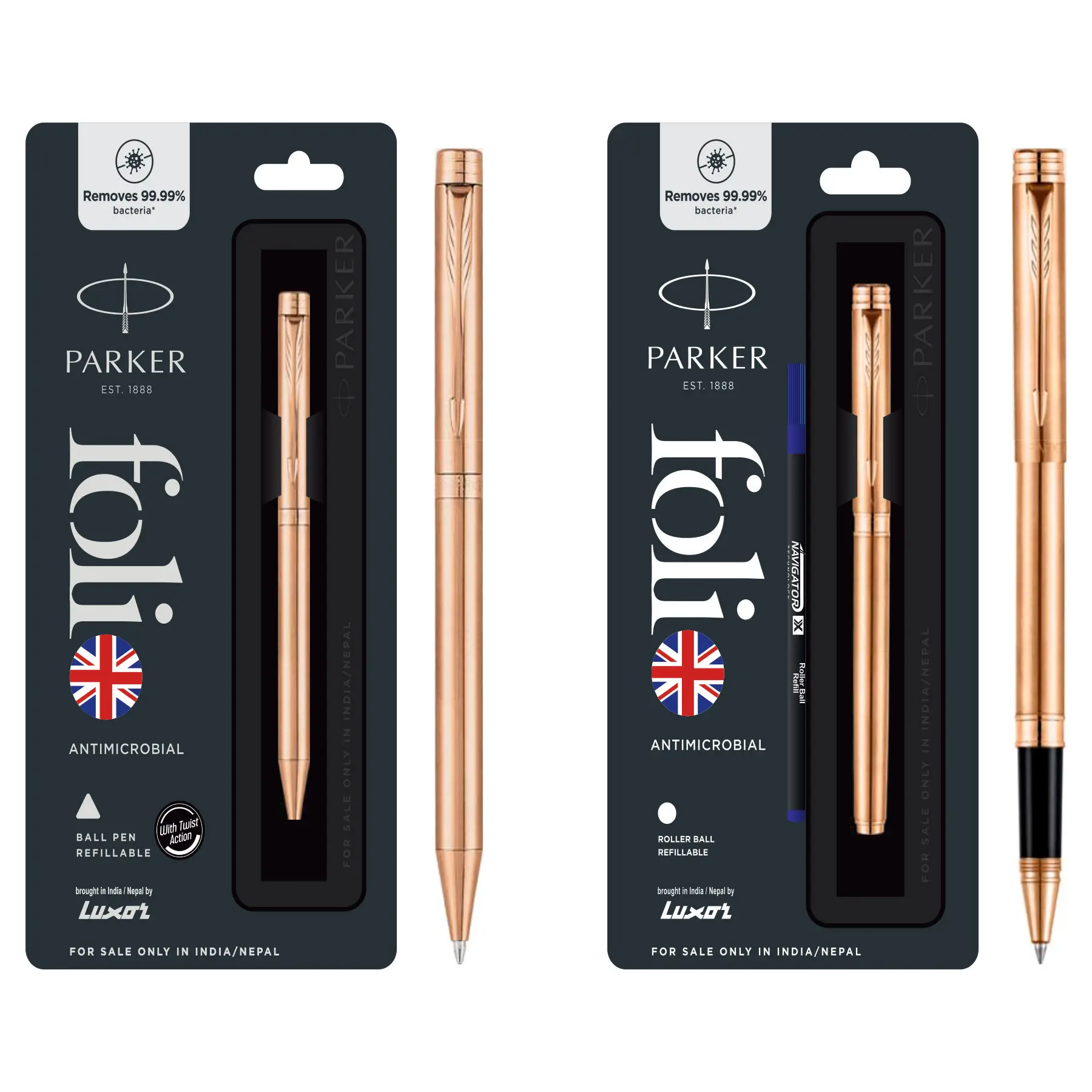 Promotional Parker Jotter & Folio Roller Ballpoint Pens in Classic Box Ideal Corporate Parker Pen Gift Set