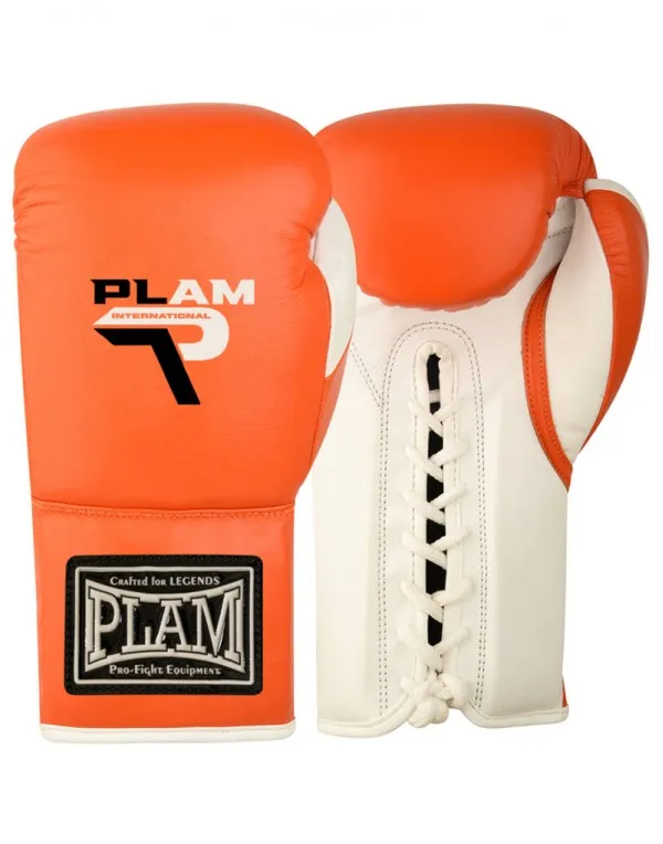 Lace up Metallic and Plain  Cow Hide Leather Boxing Glove For Professional Fights