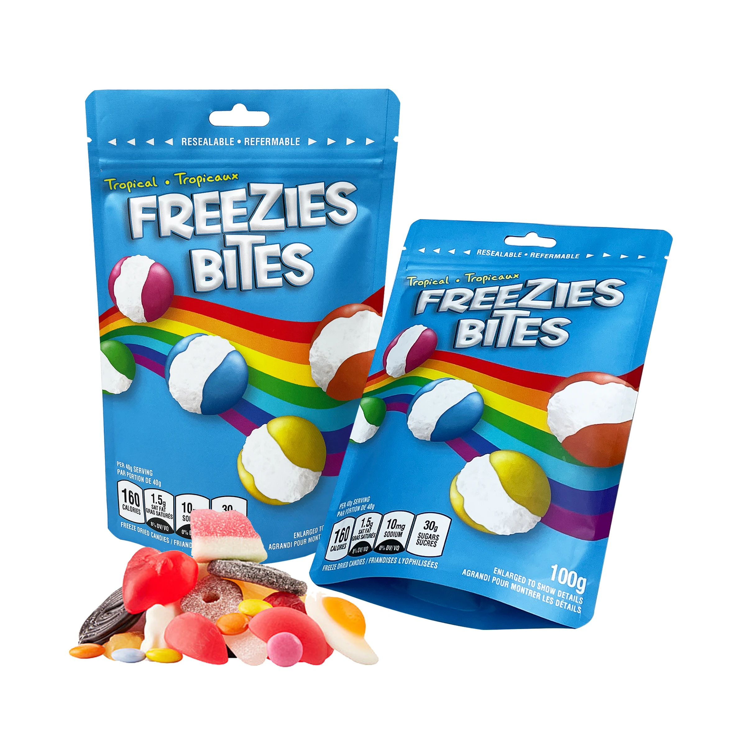 Custom Printed Plastic Aluminum Foil Bag Snack Nut Candy Packaging Stand Up Bag With Zip Ziplock Bag