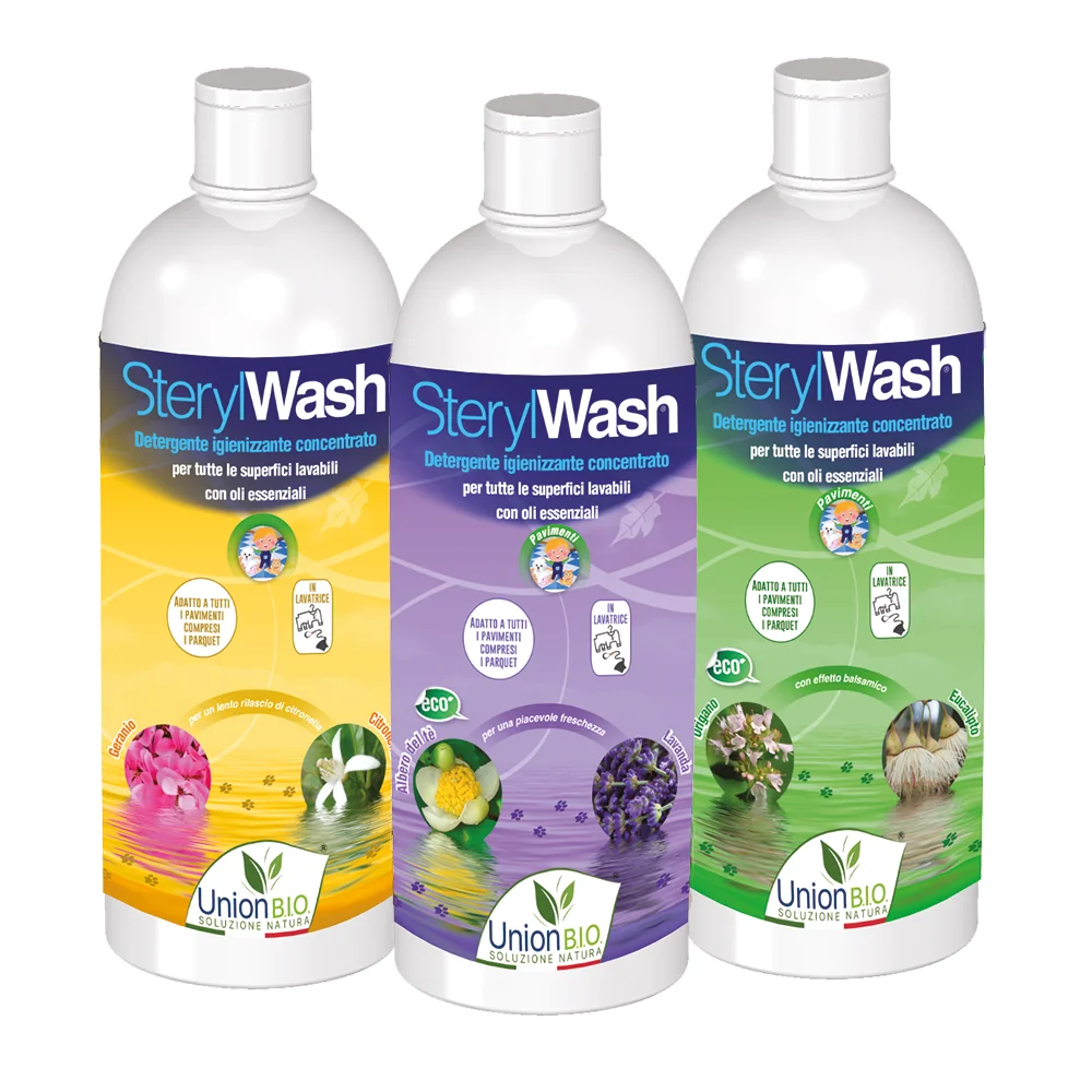 Top quality made in Italy plant based formulation STERYLWASH natural detergent for deep hygiene for surfaces