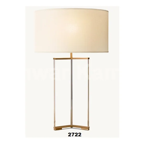 High Quality Gold Metal Frame Table Lamp With White Drum Linen Shade & On/Off Dimmer Switch Ideal for Home & Office