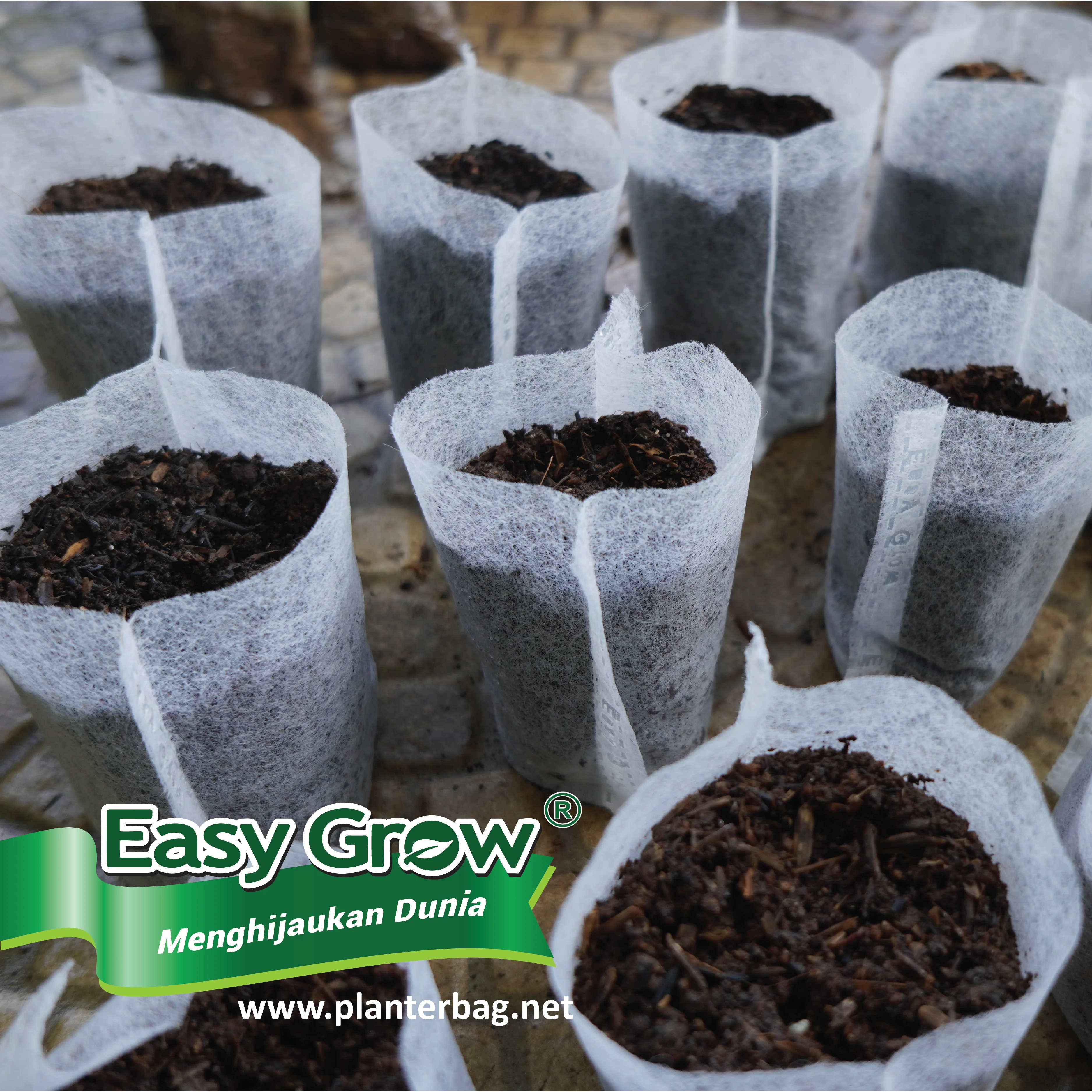 Nursery Plant Seedlings Grow Bag Non Woven Breathable Eco-friendly All Size Black White Easy To Use