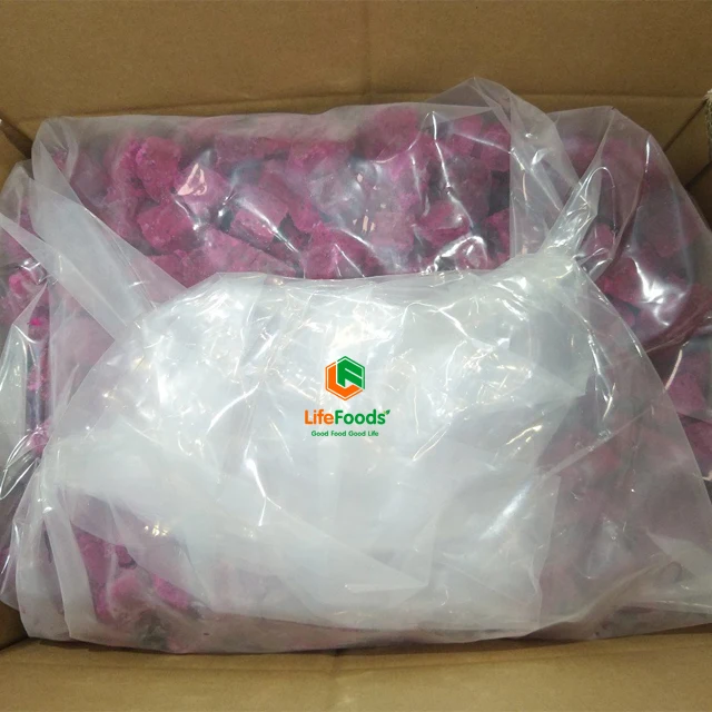 Natural sweet taste process weight supplier common type ISO cert frozen dragon fruit IQF Dragon Fruit Lifefoods from Vietnam