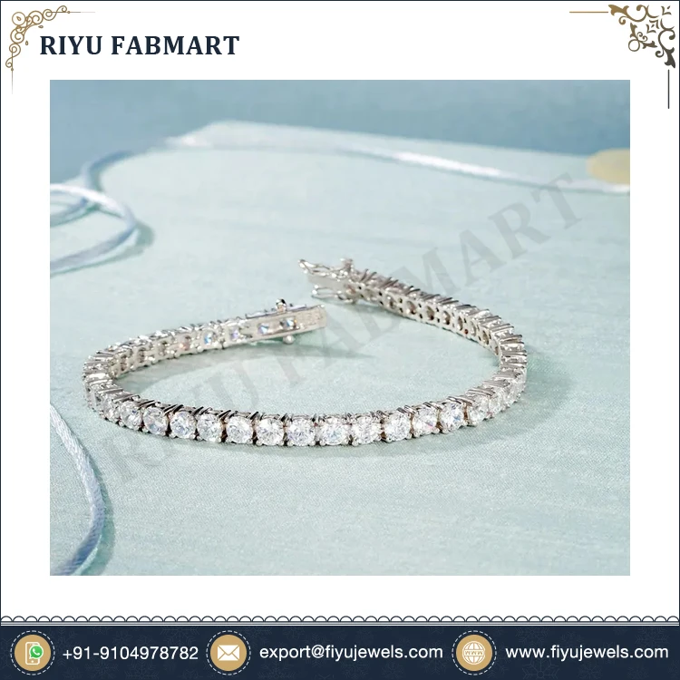 100% Natural and Lab Grown White 10K/14K/18K Solid Gold and Platinum Diamond Tennis Bracelet at Reasonable Price